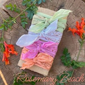 BANDANA SET Hand Dyed Paisley Bandanas (Set of 4) "ROSEMARY BEACH"